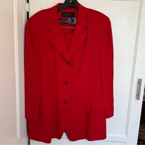 Vintage Red Donna Karan Skirt Suit Set